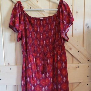 Xhileration Off The Shoulder Tie Dye Romper (XXL)